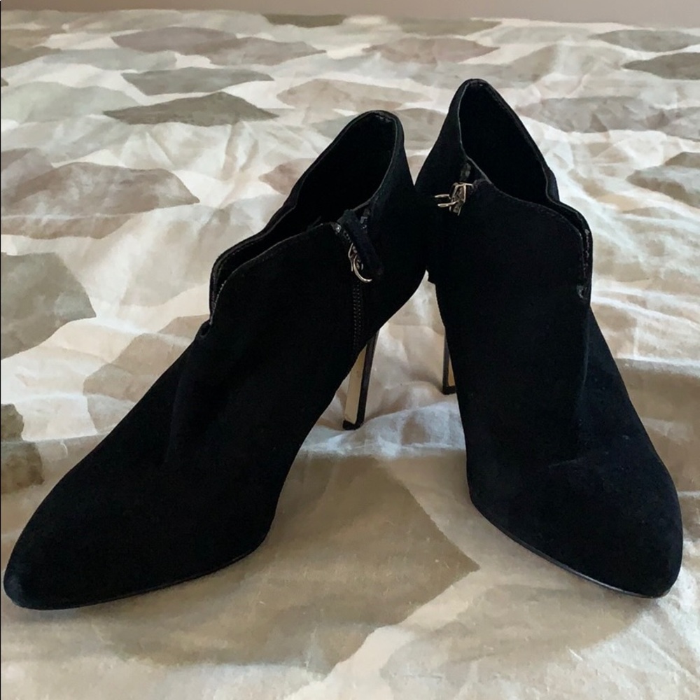 Black suede shoe boots